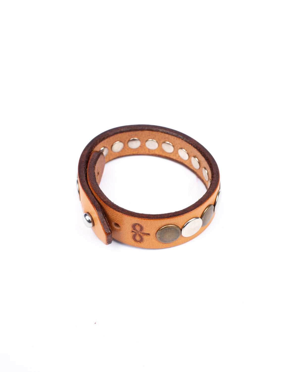 ROLLO narrow studded leather cuff bracelet, detail
