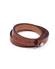Double wrap cuff in 8oz English bridle leather, leather texture detail