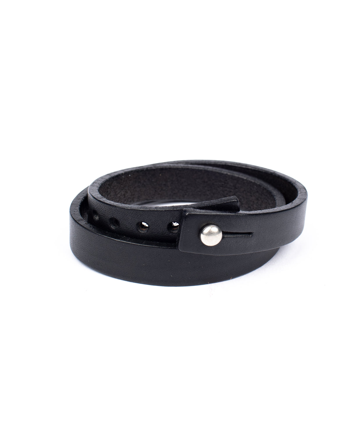 Double wrap cuff in 8oz English bridle leather, side view