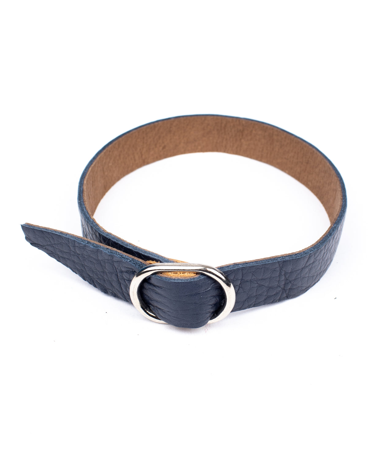 Slider cuff-choker in leather-lined, close-up detail
