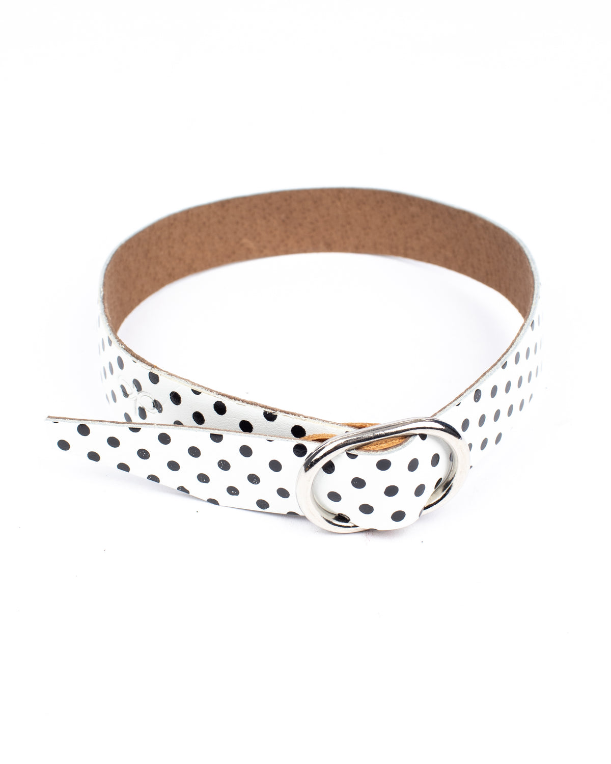 Slider cuff-choker in leather-lined, further detail view