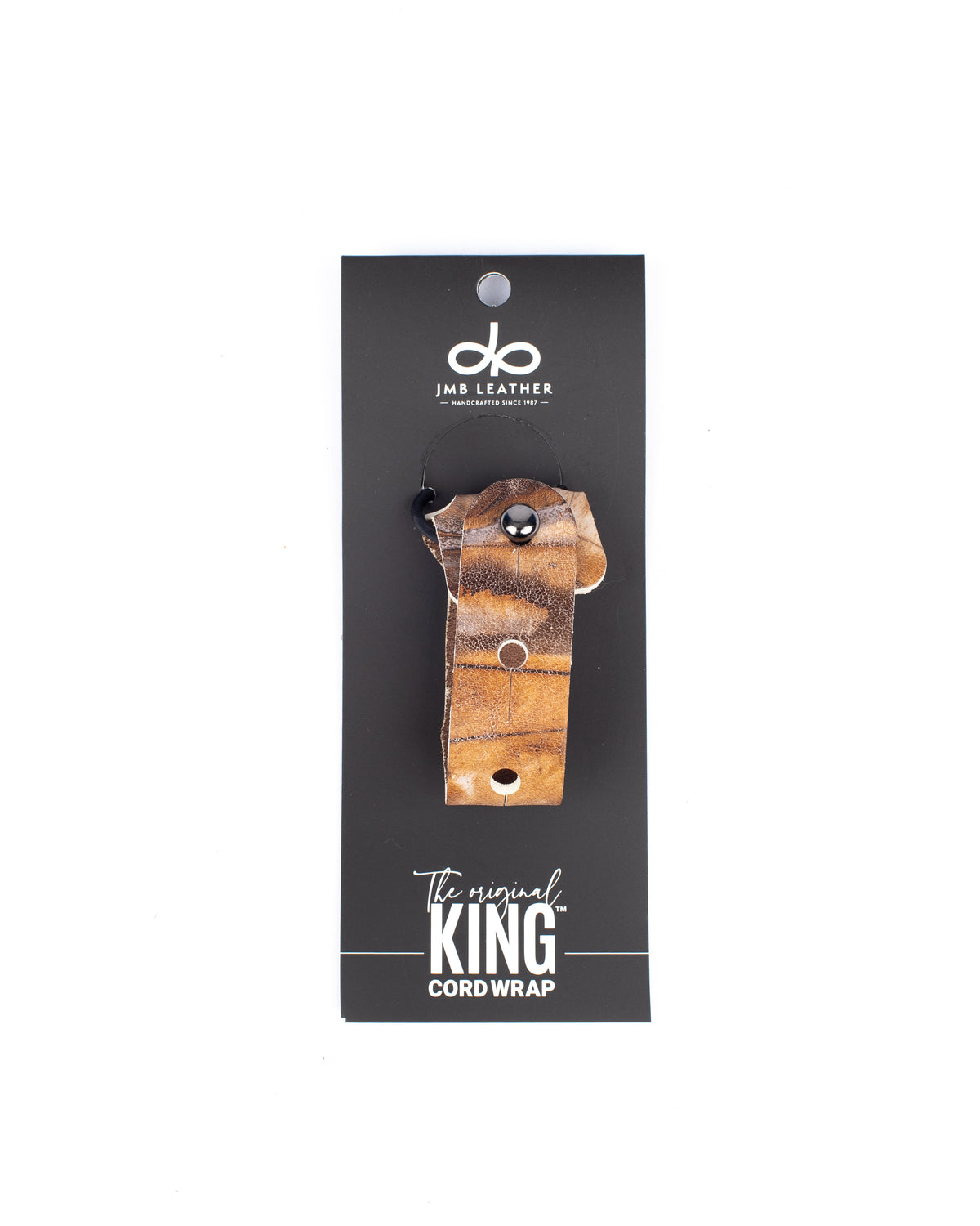 Large King Cord Wrap in leather with brass hardware, additional view