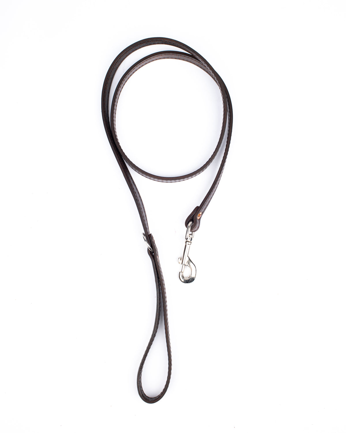 Custom Dog leashes in 12oz English bridle leather, front view