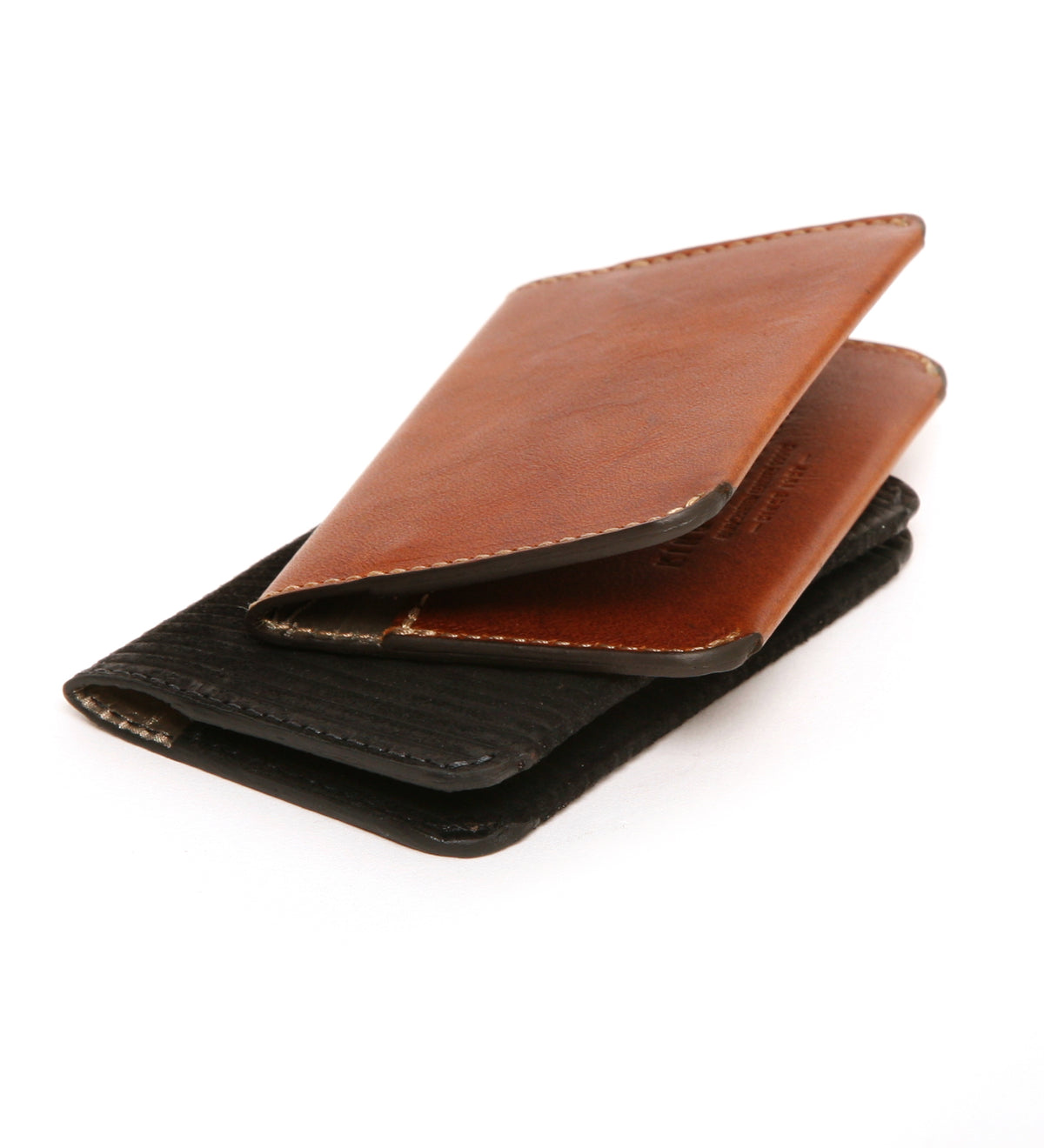 JUNO card case lined wallet in mat-finished pig skin, hot-rolled to a corduroy finish leather, interior card slots