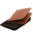 JUNO card case lined wallet in mat-finished pig skin, hot-rolled to a corduroy finish leather, interior card slots