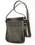 KUZO two-tone black leather satchel, back view