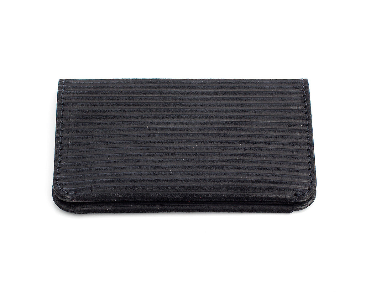 JUNO card case lined wallet in mat-finished pig skin, hot-rolled to a corduroy finish leather, alternate angle