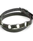 BRIDLE+RINGS English bridle leather belt, ring detail