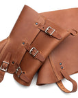 ENGINEER BOOT SPATS in leather, back view