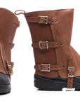 ENGINEER BOOT SPATS in leather, front view