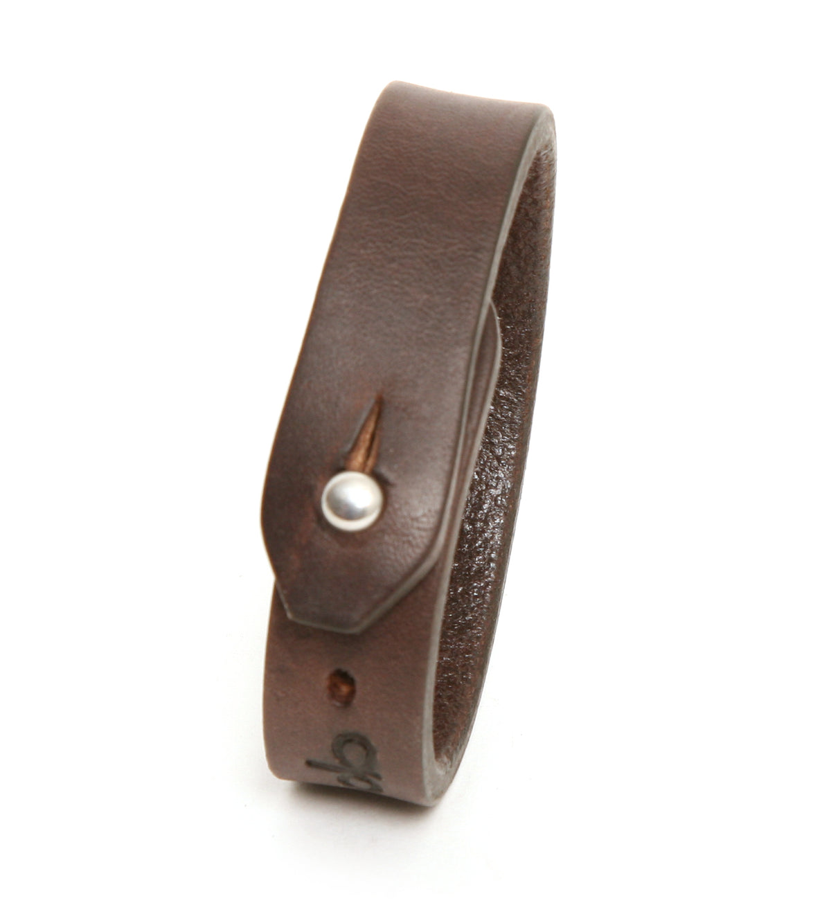 Slim classic leather cuff bracelet in dark brown