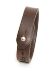 Slim classic leather cuff bracelet in dark brown