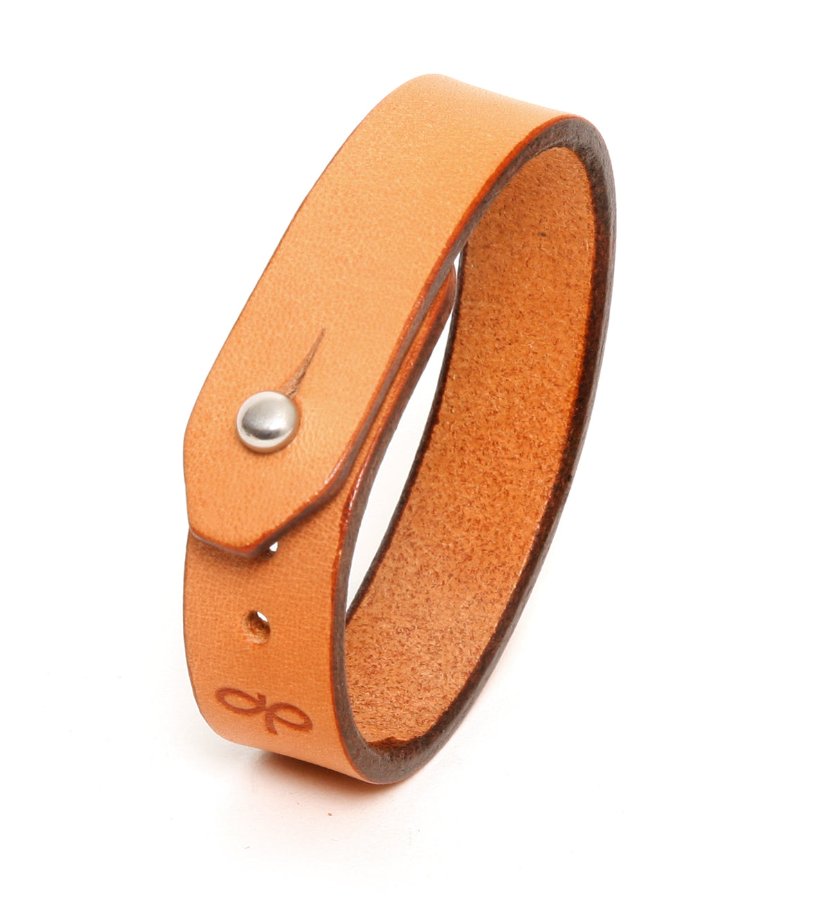 Slim classic leather cuff bracelet in natural