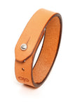 Slim classic leather cuff bracelet in natural