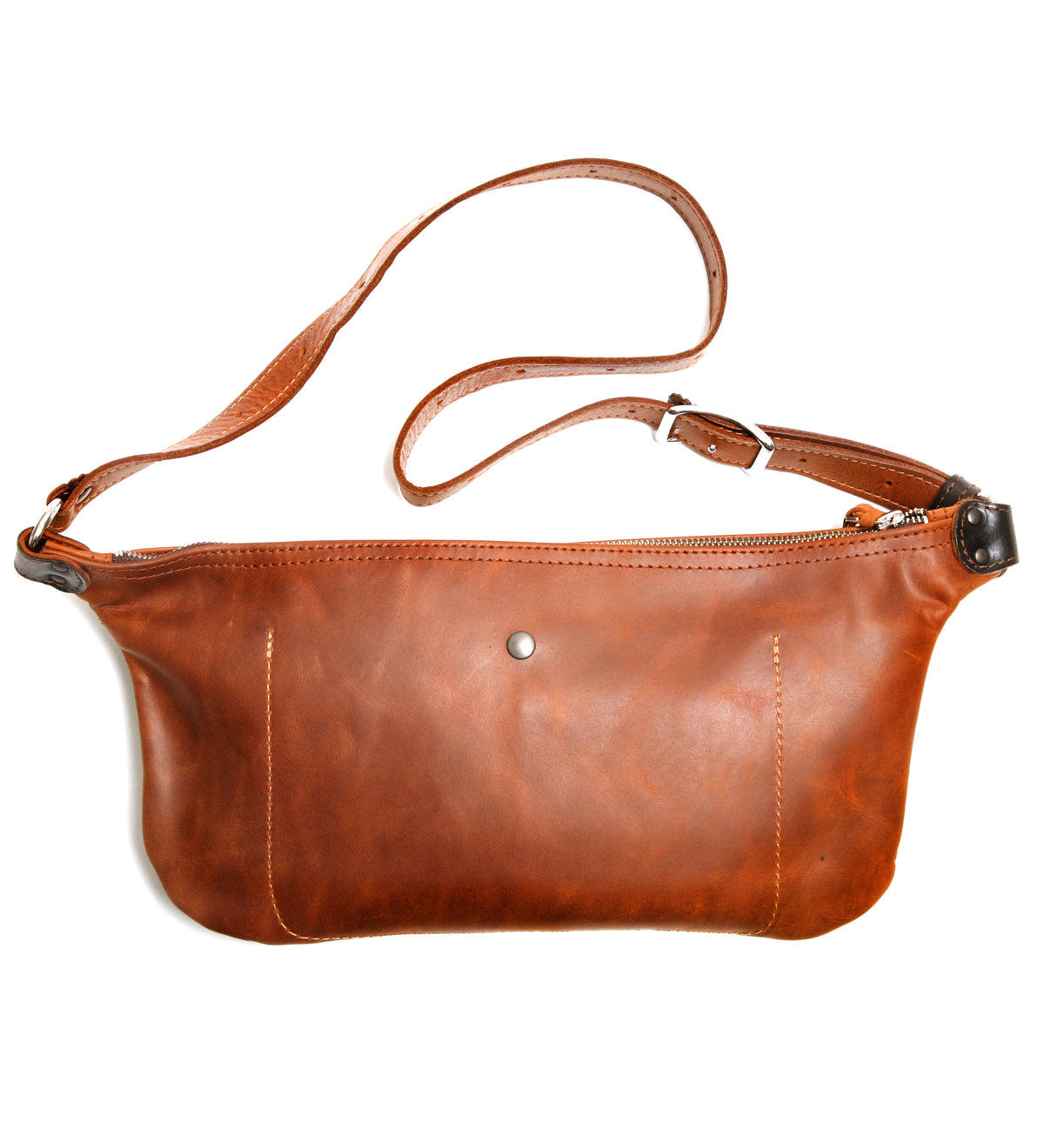 Ryker sling bag oiled 2 tone brown in full-grain leather, additional view