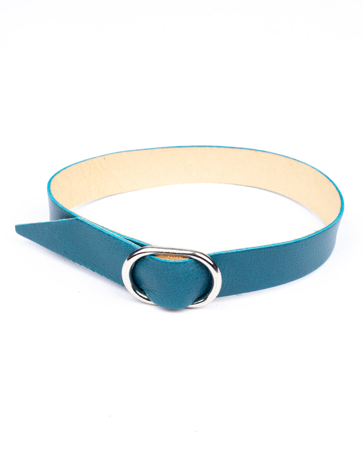 Slider cuff-choker in leather-lined, front view
